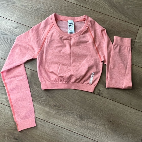 Gymshark- Adapt Fleck Seamless Long Sleeve Crop Top - Picture 1 of 3